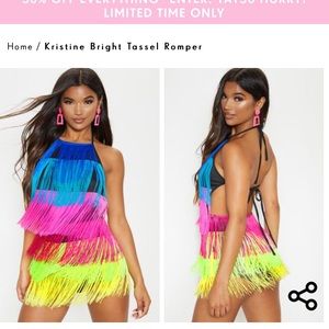 Rainbow tassel romper